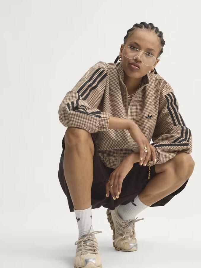 Adidas Originals Slim fit sweatjack met gestikt logo model 'CHECKS'