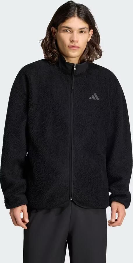 Adidas City Tech 3 Stripes High Pile Fleece Full Zip