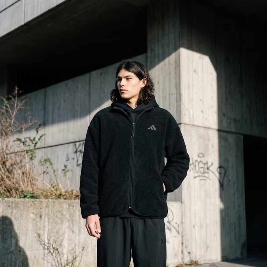 Adidas City Tech 3 Stripes High Pile Fleece Full Zip - Foto 3