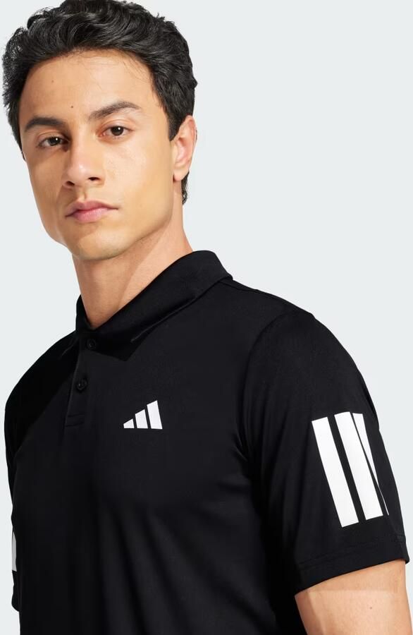 Adidas Club Tennis 3-Stripes Poloshirt Zwart- Heren Zwart - Foto 3