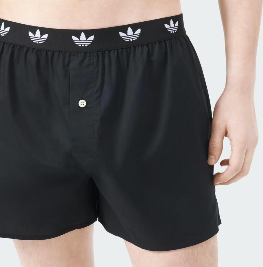 Adidas Originals Geweven boxershort Comfort Cotton Woven Katoen wijd elastische band gulp met knoop (Set van 2) - Foto 3