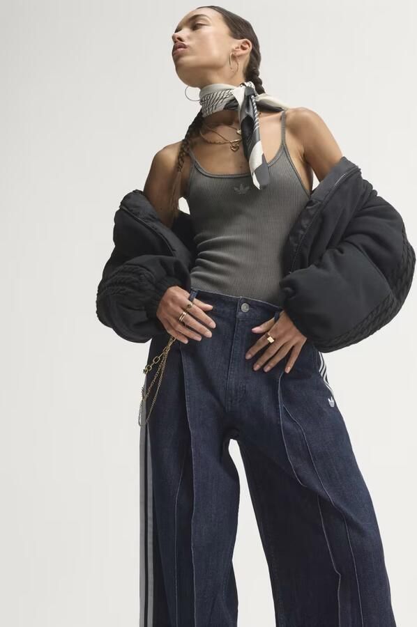 Adidas DENIM PLEATS WIDE LEG BROEK - Foto 6