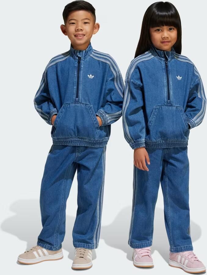 Adidas Originals Firebird Denim Tracksuit Children Blauw