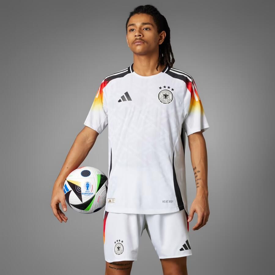 Adidas Duitsland 2024 Authentiek Thuisshirt Wit- Heren Wit