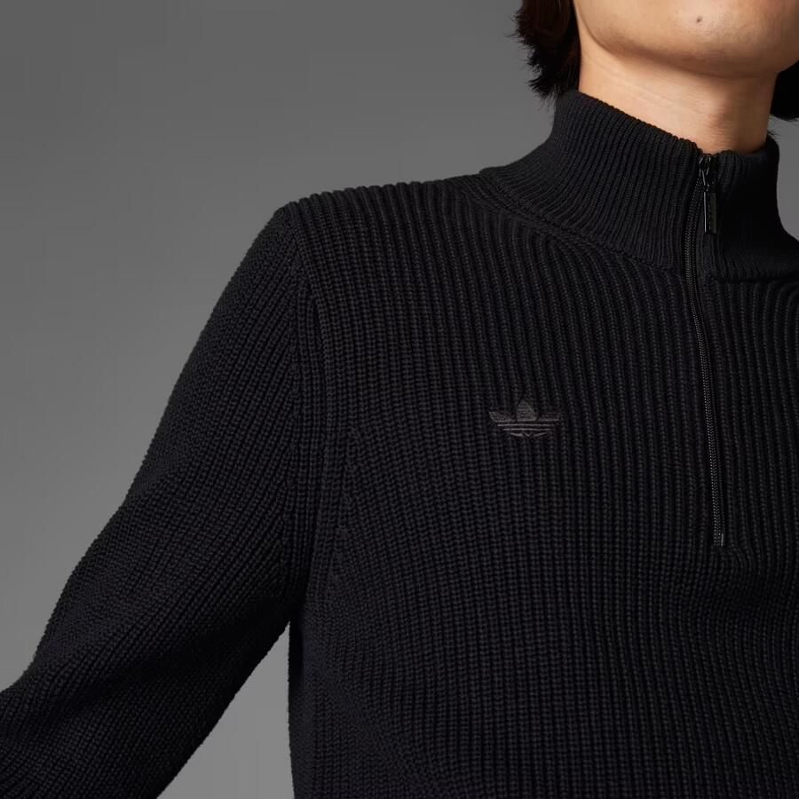 Adidas Duitsland Anniversary Knit Sweatshirt met Halflange Rits Zwart- Heren Zwart - Foto 4