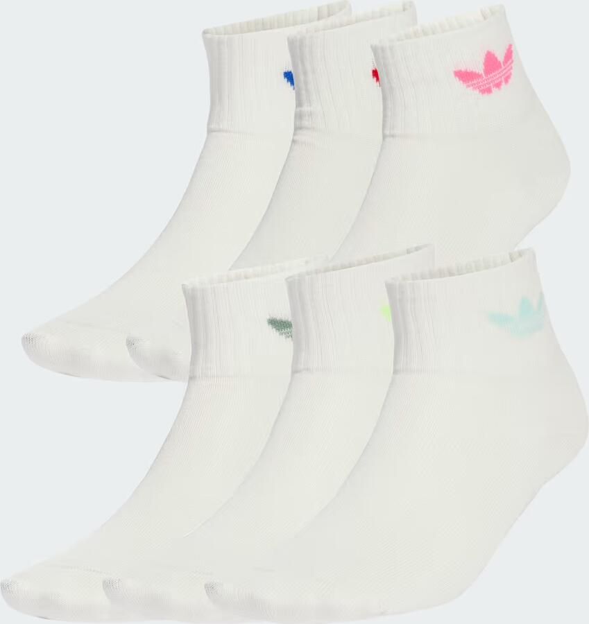 Adidas Originals 6 PACK adicolor Trefoil Ankle Socken Kids Unisex Sokken beige Maat 22-24 Kleding - Foto 5