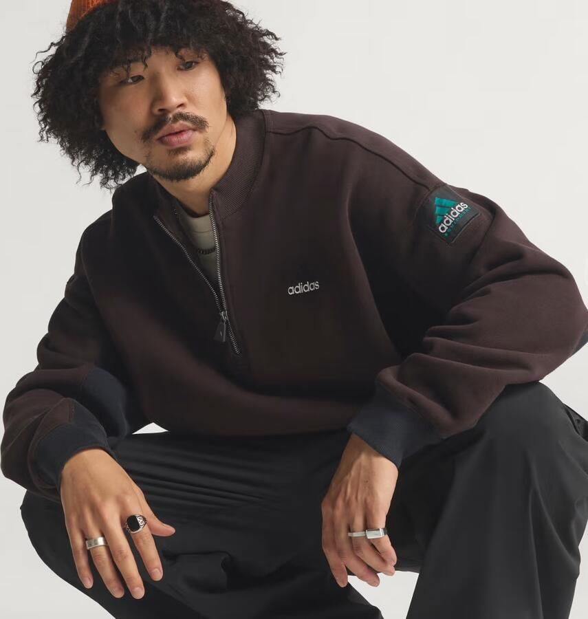 Adidas Equipment Blocked Sweater met Halflange Rits