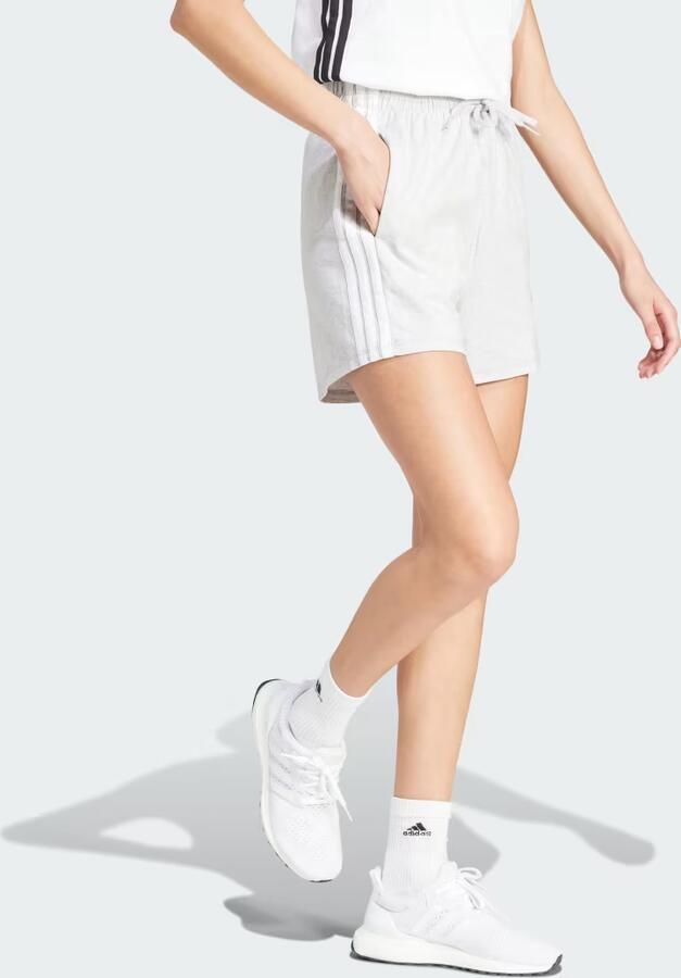 Adidas Essentials 3-Stripes Cotton Short Grijs- Dames Grijs - Foto 4
