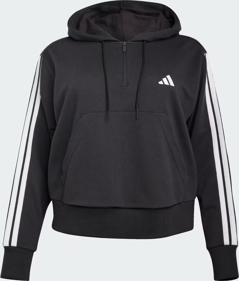 Adidas Essentials 3-Stripes French Terry Hoodie met Korte Rits (Grote Maat) - Foto 5