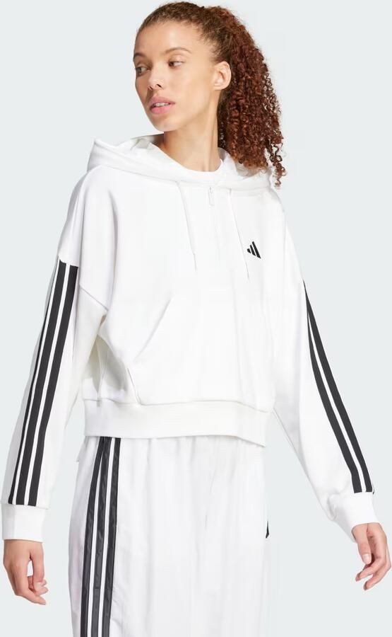 Adidas Essentials 3-Stripes French Terry Hoodie met Korte Rits - Foto 5