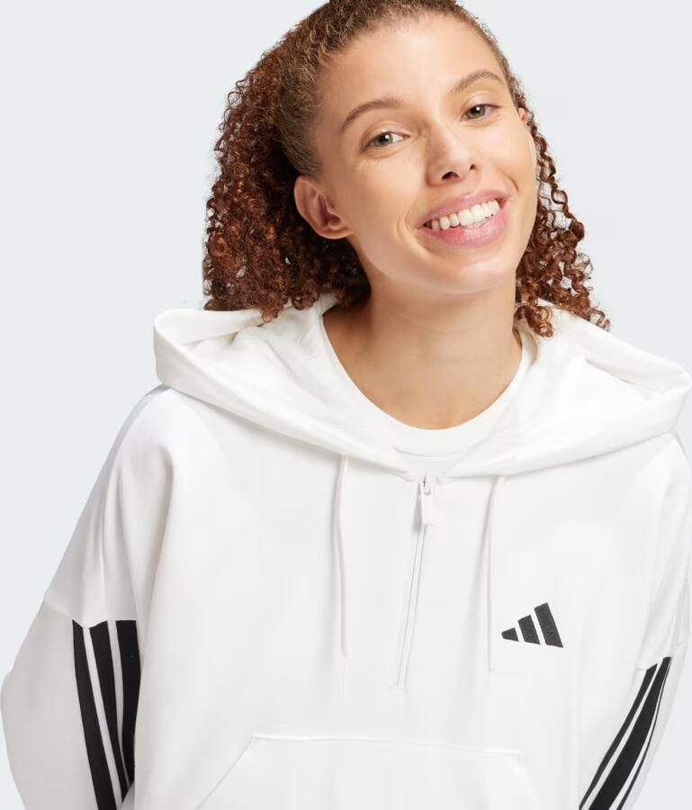 Adidas Essentials 3-Stripes French Terry Hoodie met Korte Rits - Foto 3