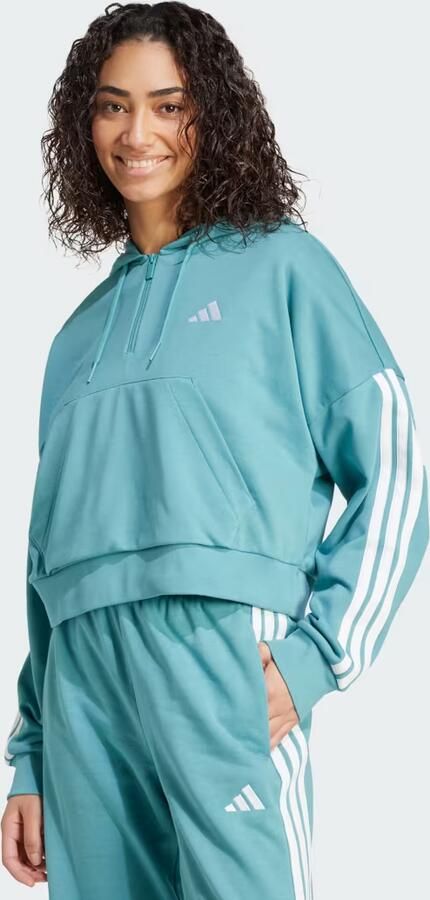 Adidas Essentials 3-Stripes French Terry Hoodie met Korte Rits - Foto 8