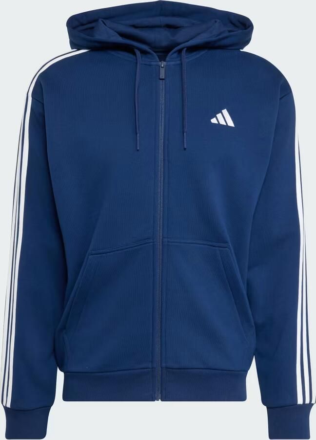 Adidas Essentials 3-Stripes French Terry Hoodie met Lange Ritssluiting - Foto 4