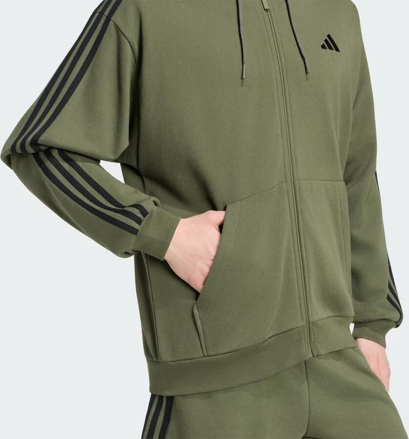 Adidas Essentials 3-Stripes French Terry Hoodie met Lange Ritssluiting - Foto 2