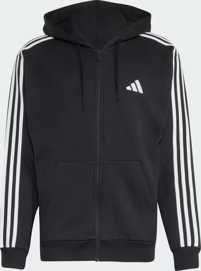 Adidas Essentials 3-Stripes French Terry Hoodie met Lange Ritssluiting - Foto 3