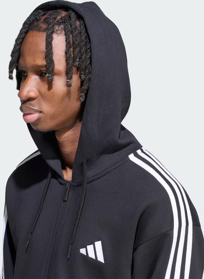 Adidas Essentials 3-Stripes French Terry Hoodie met Lange Ritssluiting - Foto 4