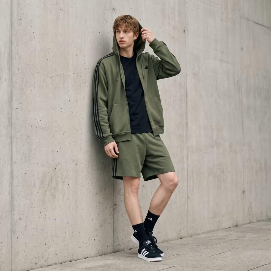 Adidas Essentials 3-Stripes French Terry Hoodie met Lange Ritssluiting - Foto 3