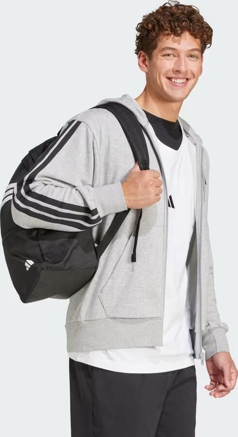 Adidas Essentials 3-Stripes French Terry Ritshoodie Grijs- Heren Grijs - Foto 3