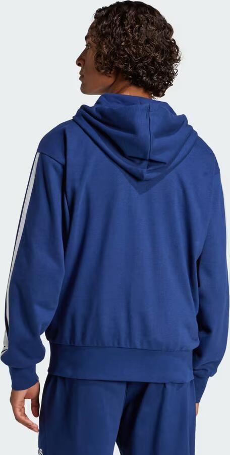 Adidas Essentials 3-Stripes French Terry Ritshoodie Blauw- Heren Blauw - Foto 5