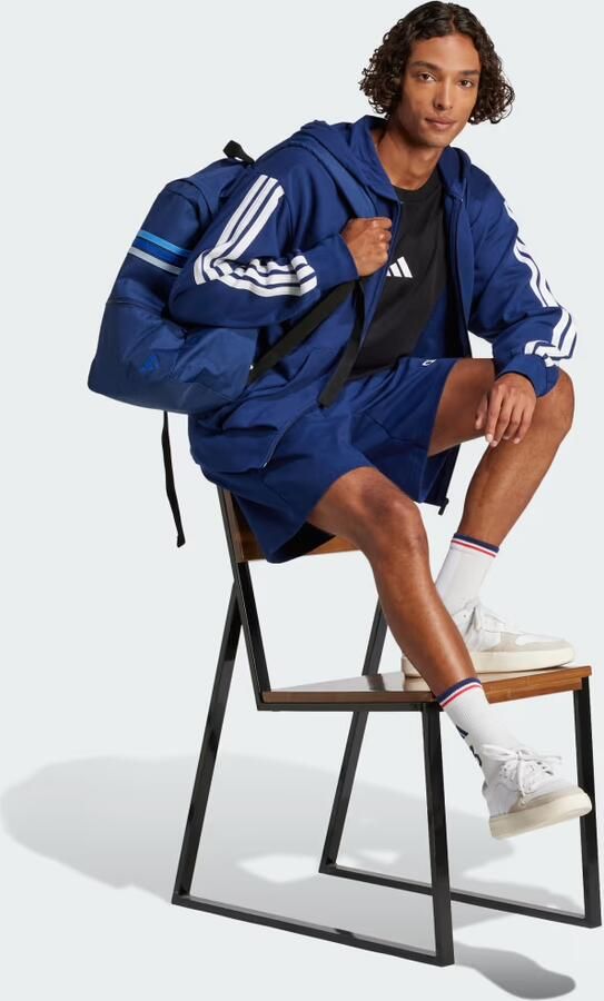 Adidas Essentials 3-Stripes French Terry Ritshoodie Blauw- Heren Blauw - Foto 3
