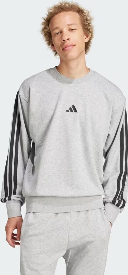 Adidas Essentials 3-Stripes French Terry Sweatshirt Grijs- Heren Grijs