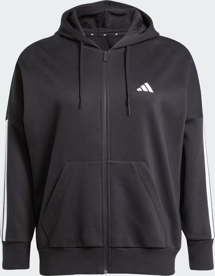 Adidas Essentials 3-Stripes Full-Zip Fleece Hoodie (Grote Maat) - Foto 4