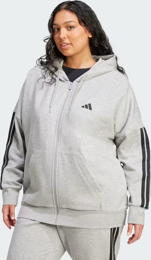 Adidas Essentials 3-Stripes Full-Zip Fleece Hoodie (Grote Maat) - Foto 1