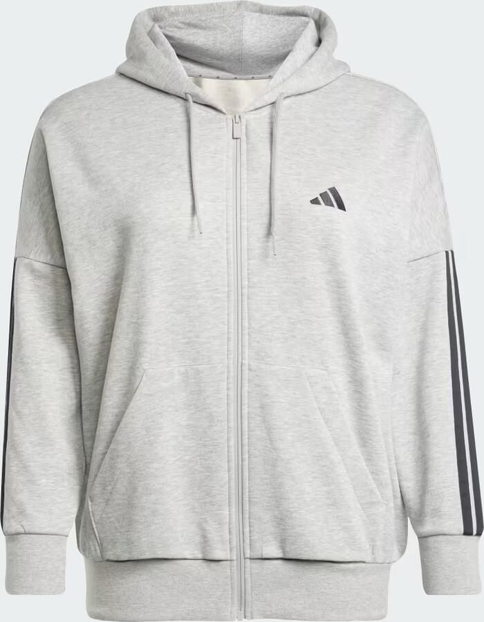 Adidas Essentials 3-Stripes Full-Zip Fleece Hoodie (Grote Maat) - Foto 4