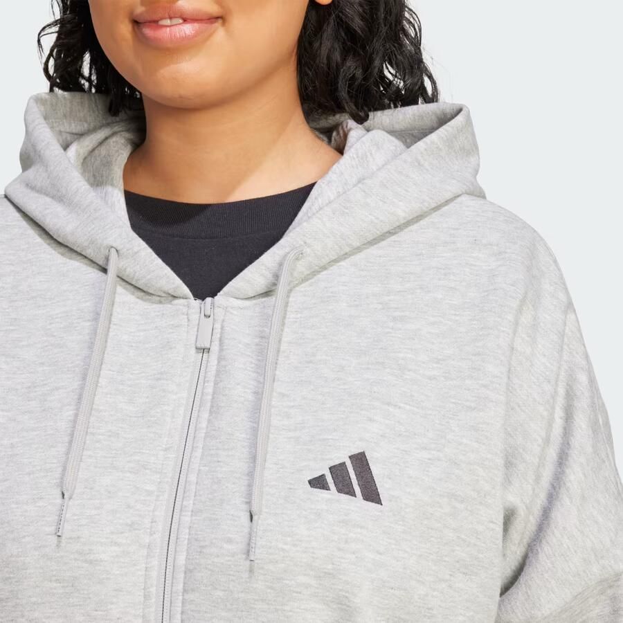 Adidas Essentials 3-Stripes Full-Zip Fleece Hoodie (Grote Maat) - Foto 2