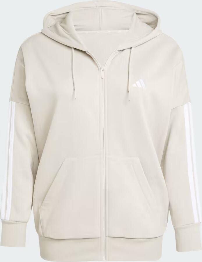 Adidas Essentials 3-Stripes Full-Zip Fleece Hoodie (Grote Maat) - Foto 4