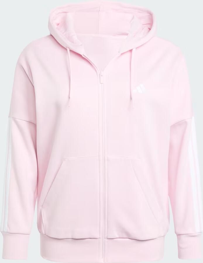 Adidas Essentials 3-Stripes Full-Zip Fleece Hoodie (Grote Maat) - Foto 4