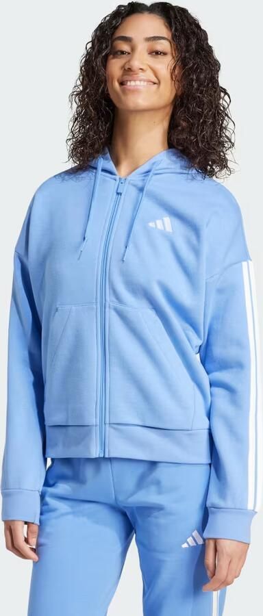 Adidas Essentials 3-Stripes Full-Zip Fleece Hoodie