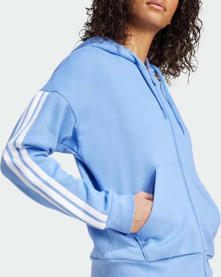 Adidas Essentials 3-Stripes Full-Zip Fleece Hoodie - Foto 3