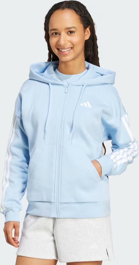 Adidas Essentials 3-Stripes Full-Zip Fleece Hoodie