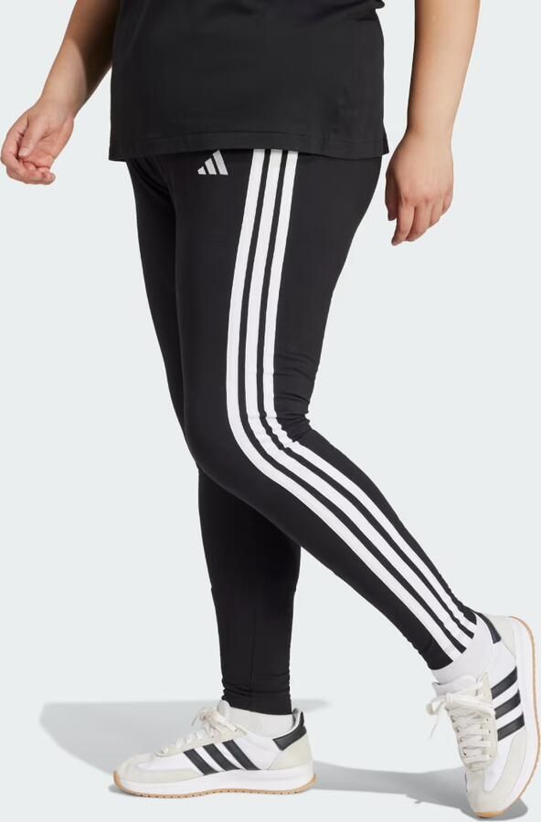 Adidas Essentials 3-Stripes Katoenen Legging (Grote Maat) Zwart- Dames Zwart - Foto 6