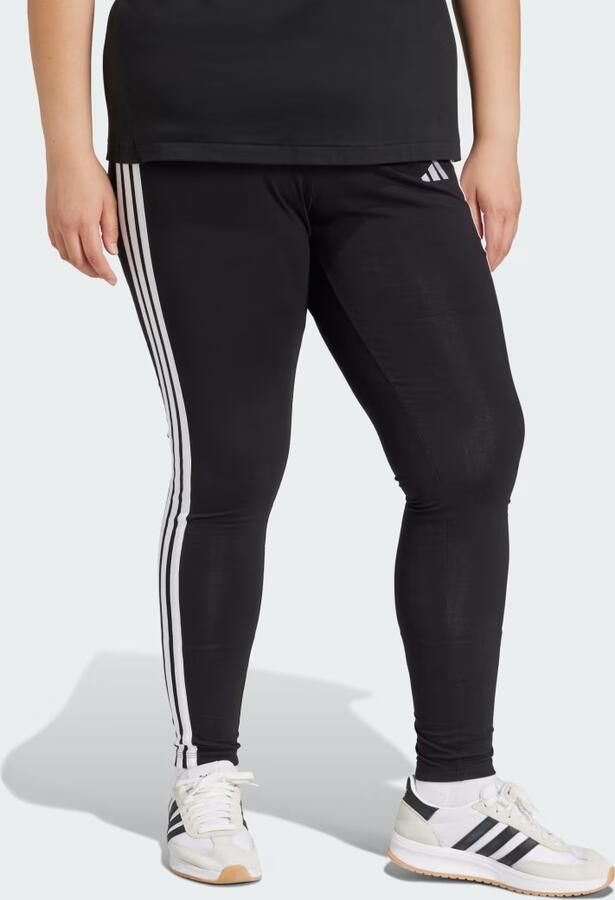 Adidas Essentials 3-Stripes Katoenen Legging (Grote Maat) Zwart- Dames Zwart - Foto 5
