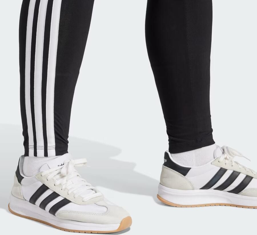 Adidas Essentials 3-Stripes Katoenen Legging (Grote Maat) Zwart- Dames Zwart - Foto 3