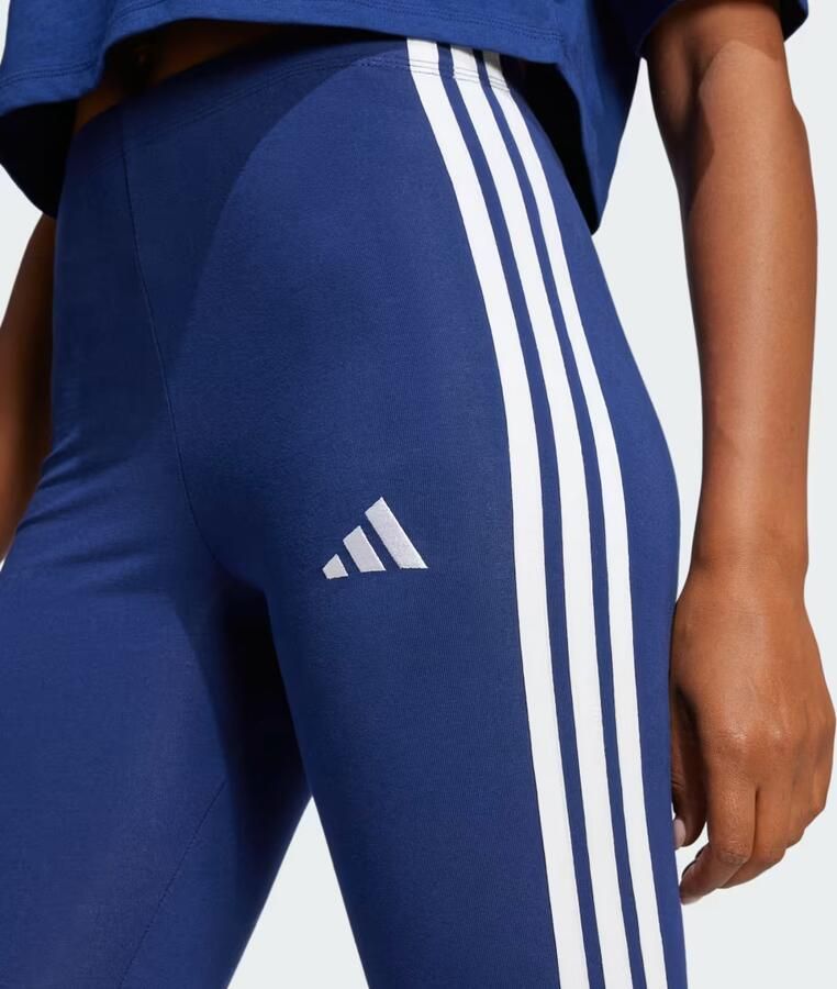 Adidas Essentials 3-Stripes Katoenen Legging Blauw- Dames Blauw