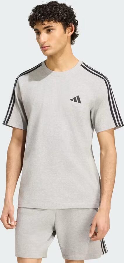 Adidas Essentials 3-Stripes Single Jersey T-shirt met Logo Links op de Borst
