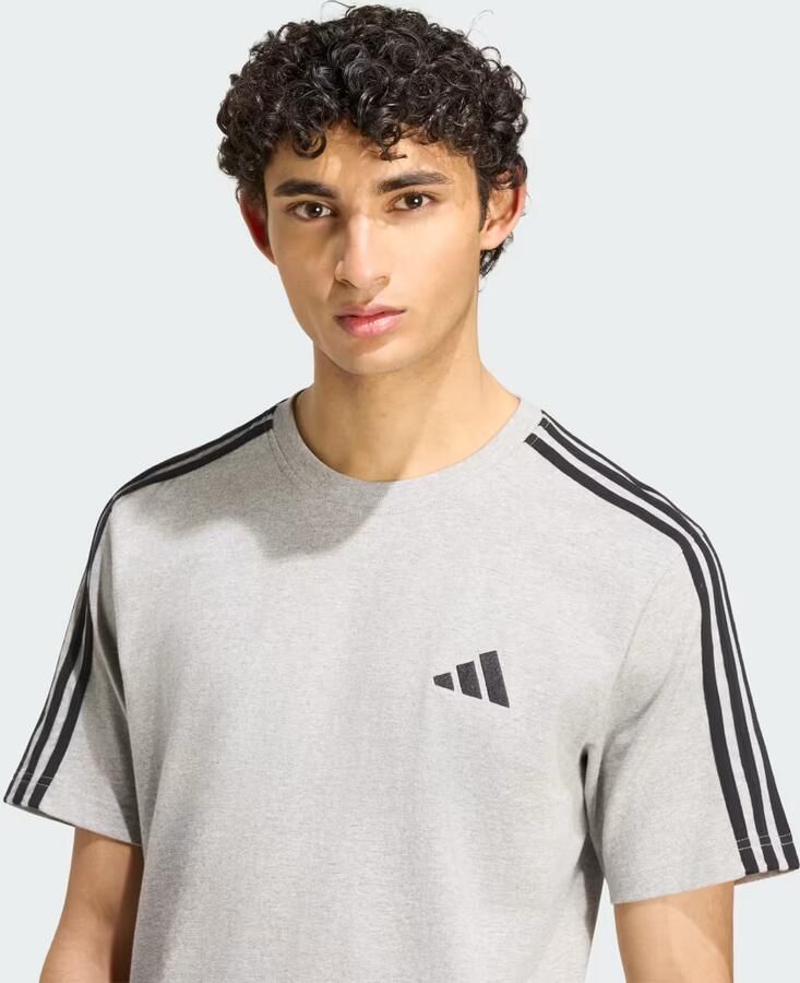 Adidas Essentials 3-Stripes Single Jersey T-shirt met Logo Links op de Borst - Foto 4