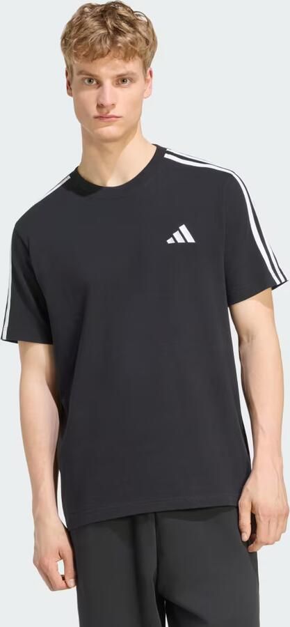 Adidas Essentials 3-Stripes Single Jersey T-shirt met Logo Links op de Borst