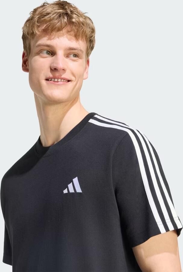 Adidas Essentials 3-Stripes Single Jersey T-shirt met Logo Links op de Borst - Foto 3