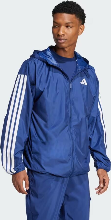 Adidas Essentials 3-Stripes Windjack Blauw- Heren Blauw - Foto 4