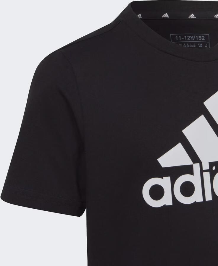 Adidas Sportswear T-shirt zwart wit Katoen Ronde hals Logo 152 - Foto 5