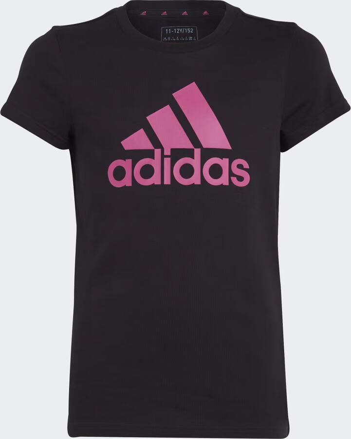 Adidas Sportswear T-shirt zwart roze Katoen Ronde hals Logo 152