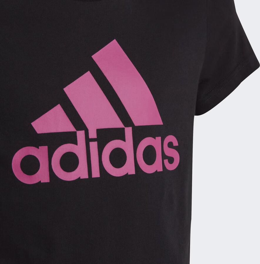 Adidas Sportswear T-shirt zwart roze Katoen Ronde hals Logo 128