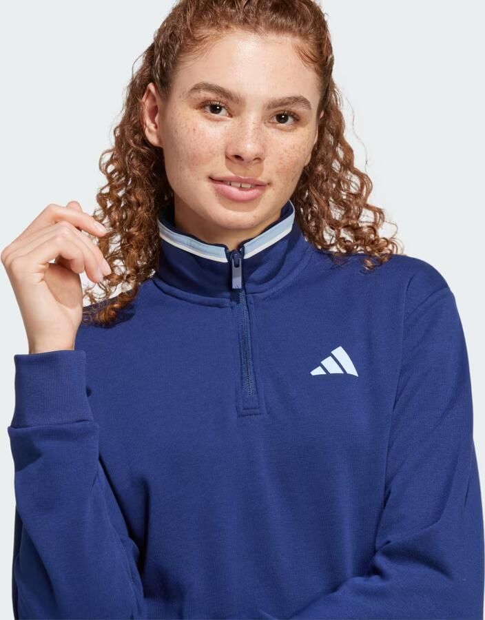 Adidas Essentials Color Pop French Terry Crop Trainingsjack met Korte Rits - Foto 2