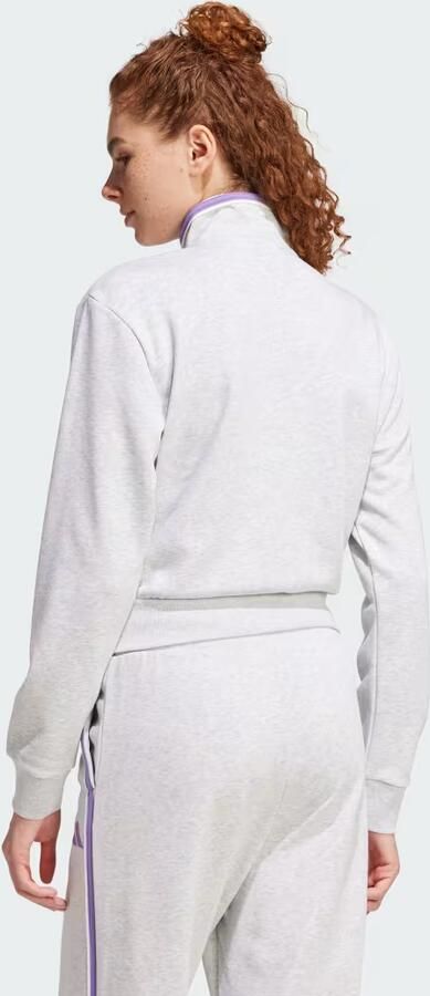 Adidas Essentials Color Pop French Terry Crop Trainingsjack met Korte Rits - Foto 7