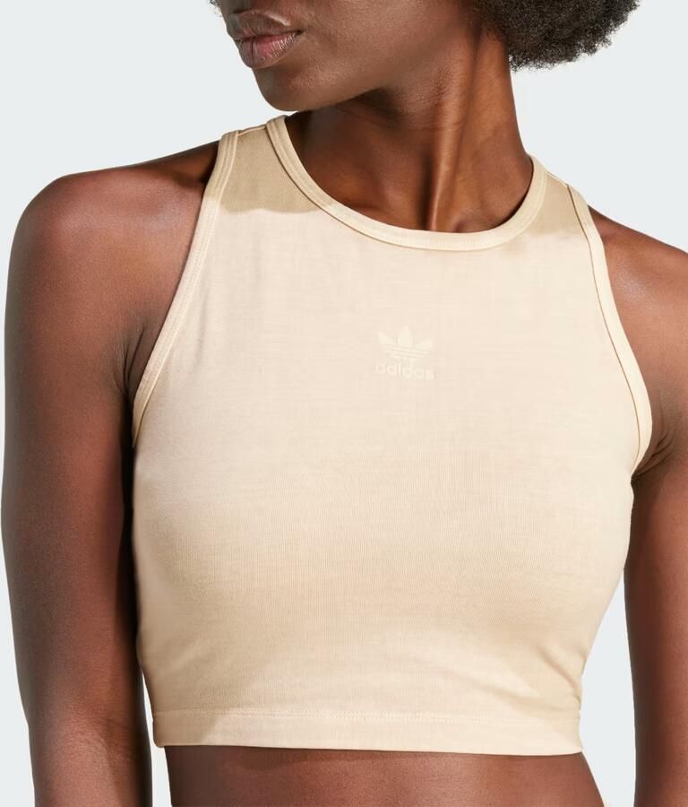 Adidas Originals Essentials Plus Crop Tank Tops Dames magic beige maat: XS beschikbare maaten:XS S M L XL