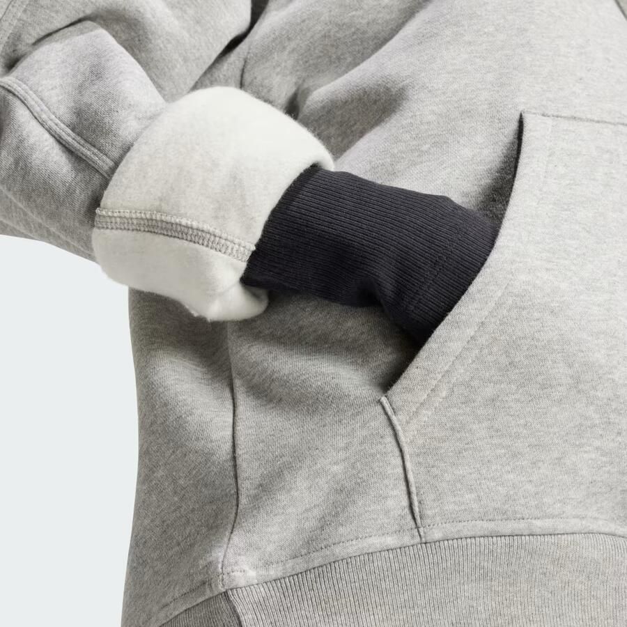 Adidas Essentials Fleece Ritshoodie Grijs- Dames Grijs